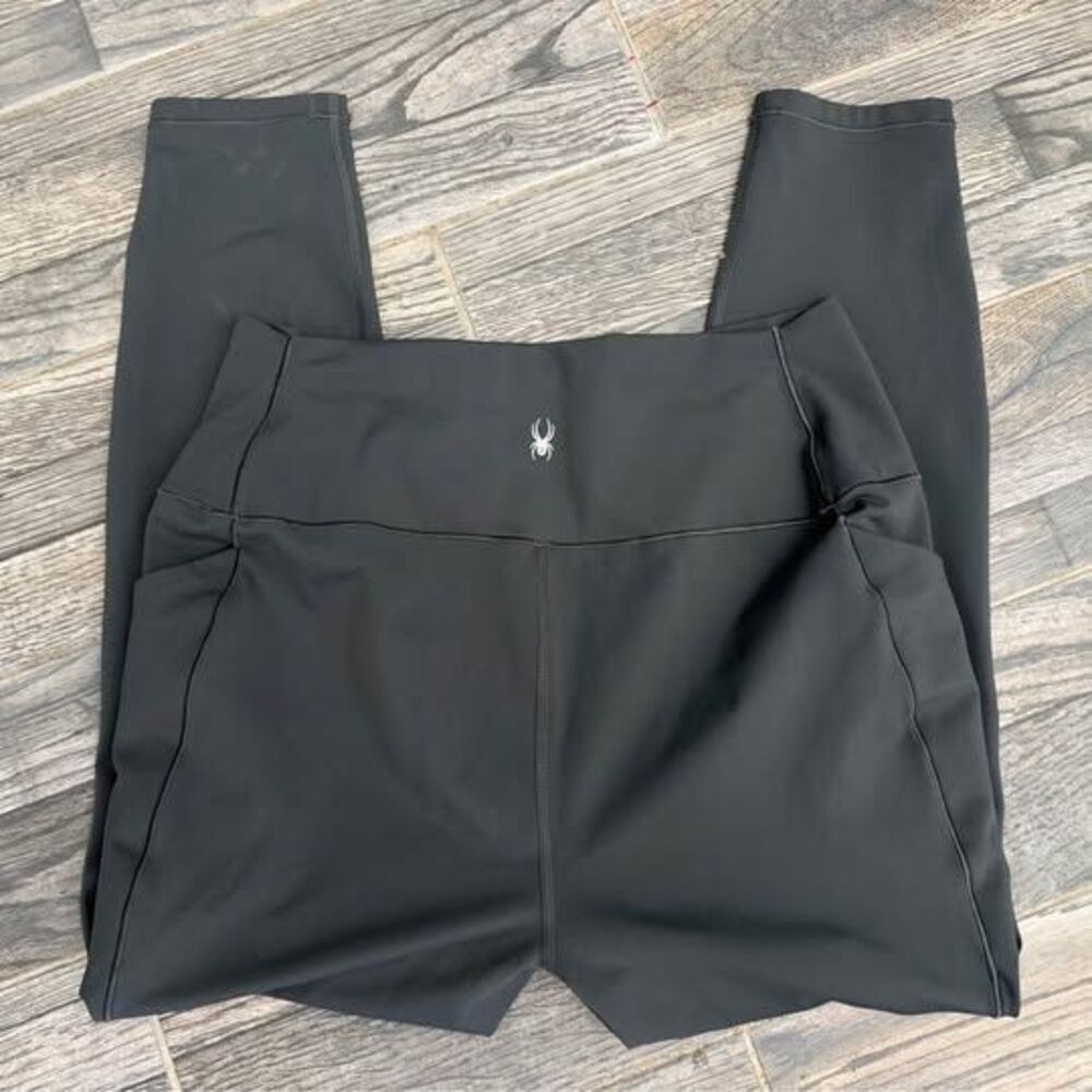 Spyder Active High-Waisted Leggings with Pockets – Size XL (Black)